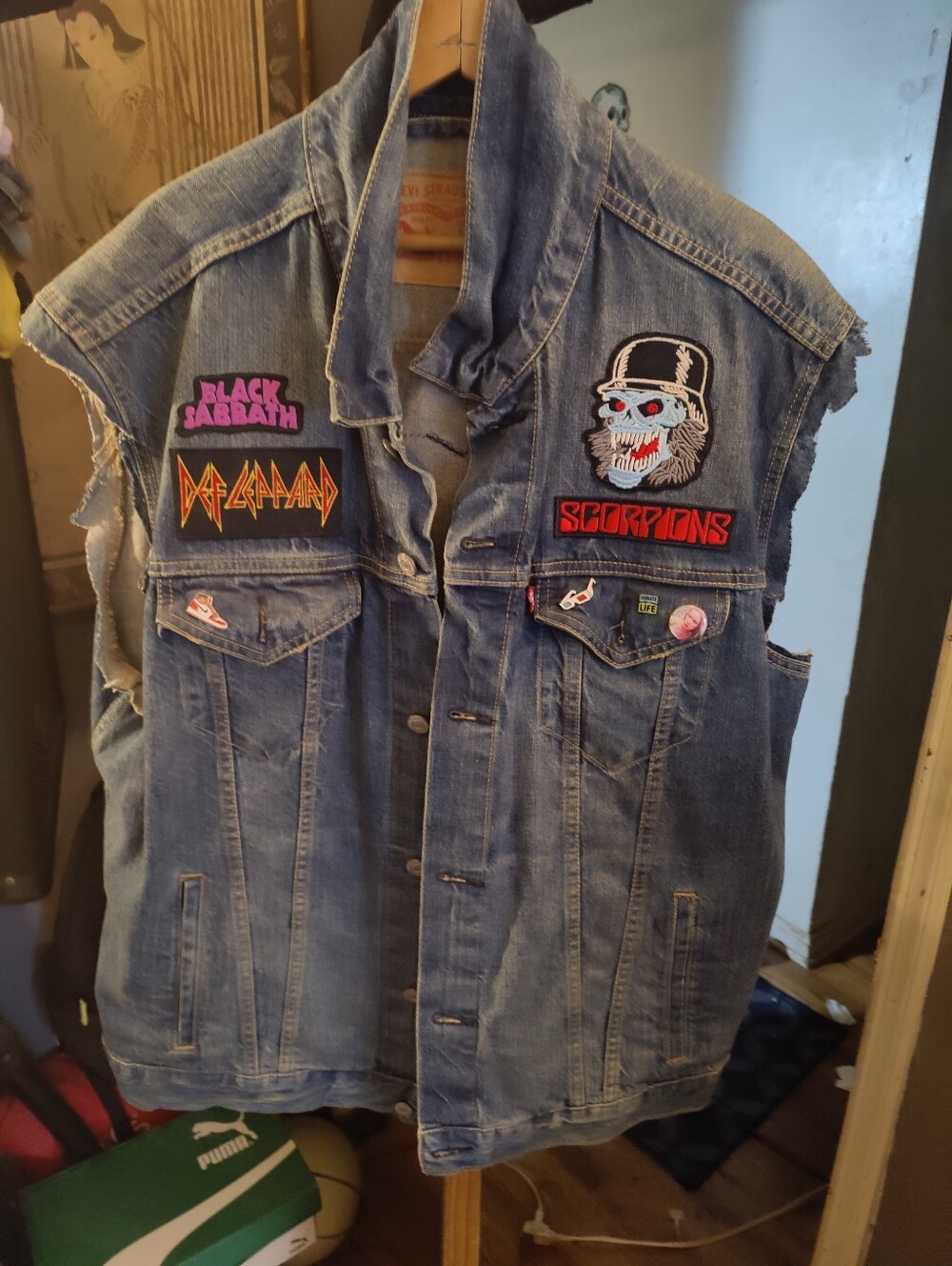 Levi Strauss Extra Large Jean Jacket Vest '80S Rock